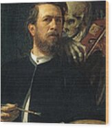 Self-portrait With Death As A Fiddler Wood Print