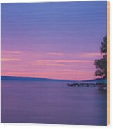 Seneca Lake Glows Wood Print