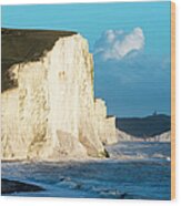 Seven Sisters From Cuckmere Haven Beach Wood Print