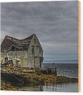 Shack By The Sea Wood Print
