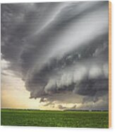 Shelf Cloud - Thunderstorm Wood Print