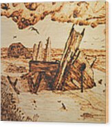 Shipwreck Wood Print