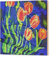 Silk Tulips Wood Print