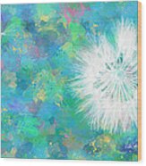 Silverpuff Dandelion Wish Wood Print