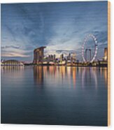 Singapore Skyline Wood Print