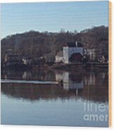 Single Scull On The Delaware Wood Print