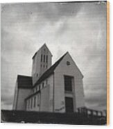 Skalholt Church In Iceland Wood Print