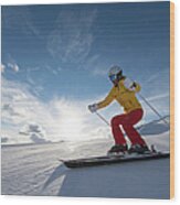 Skiing Winter Sport Wood Print