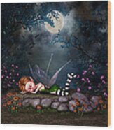 Sleeping Forest Fairy Wood Print