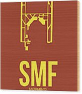 Smf Sacramento Airport Poster 1 Wood Print