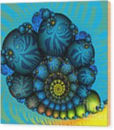 Snail Mail-fractal Art Wood Print