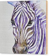Snazzy_ Purple Stripes Wood Print