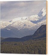 Snow Capped Mountains Wood Print