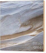 Snow Sand Swirl Wood Print