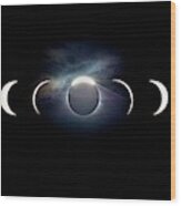 Solar Eclipse Photo Sequence Wood Print