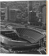 Soldier Field Chicago Sports 05 Black And White Wood Print