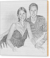 Soon To Be Married Pencil Portrait Wood Print