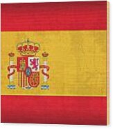 Spain Flag Vintage Distressed Finish Wood Print