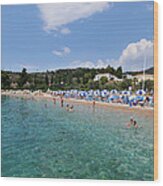 Agii Anargiri Beach In Spetses Island Wood Print