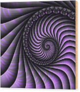 Spiral Purple And Grey Wood Print