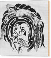 Spirit Animal Lion Wood Print