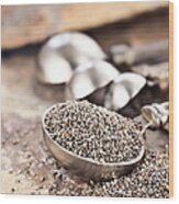 Spoonful Of Chia Seeds Wood Print