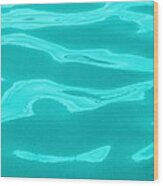 Squarish Color Wave Blue Wood Print