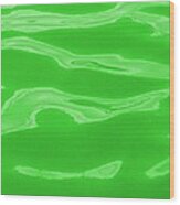 Squarish Color Wave Green Wood Print