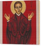 St. Aloysius In The Fire Of Prayer 020 Wood Print