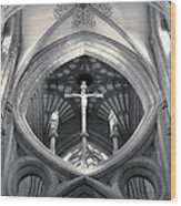 St Andrews Cross Scissor Arches Of Wells Cathedral Wood Print