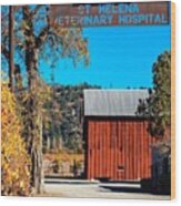 St. Helena Veterinary Hospital, Located Wood Print