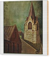 St Peter's By Night Greeting Card Wood Print