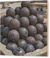 Stack Of Cannon Balls At Castillo San Felipe Del Morro Wood Print