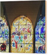 Stained Glass Chagall Windows Wood Print
