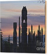 Standing Tall At Sunset Wood Print