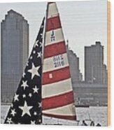 Star Spangled Sail Wood Print