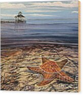 Starfish Drifting Wood Print