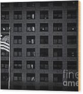 Stars And Stripes New York City Wood Print