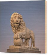 Statue At The Bridge Of Lions Wood Print