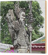 Statue At Wat Phra Kaew Wood Print