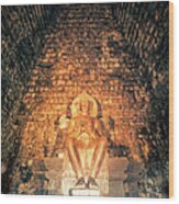 Statue Of Buddha In A Temple, Java Wood Print