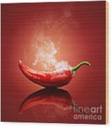 Steaming Hot Chilli Wood Print