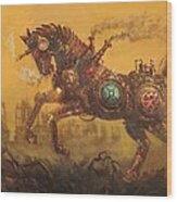 Steampunk War Horse Wood Print