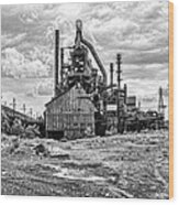 Steel Mill Wood Print