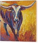 Stepping Out - Longhorn Wood Print