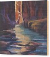 Stepping Stones Zion Canyon Wood Print