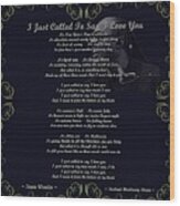 Stevie Wonder Gold Scrolled Called To Say I Love You Wood Print