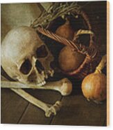 Still Life With Bones And Onions Wood Print