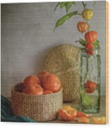 Still Life With Clementines Wood Print