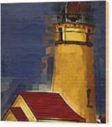 Cape Blanco Lighthouse In Gothic Wood Print